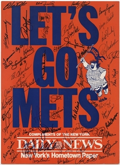 New York Mets Multi-Signed 1990 Schedule Signed by 53 NY Mets (Signed Predominately by 1969 & 1986 World Series Mets) 